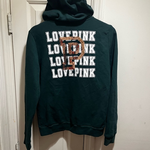 Pink VS Love Pink sweatshirt with hoodie and sequins - Picture 1 of 12
